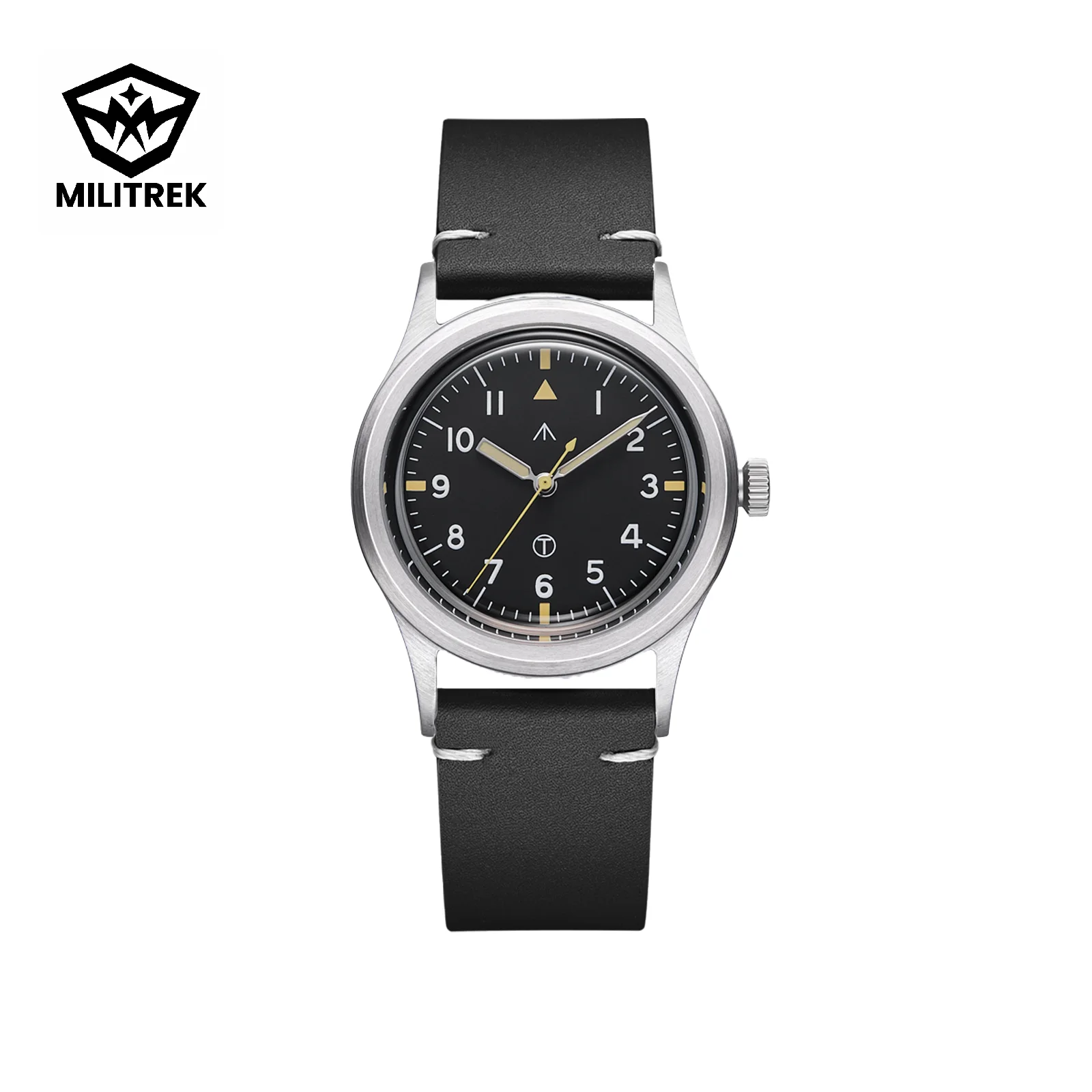 ساعة تكتيكية للرجال 36 ملم كوارتز مع VH31 مضيئة 100 متر مقاومة للماء بحزام جلدي من الفولاذ المقاوم للصدأ طراز عسكري خارجي #1