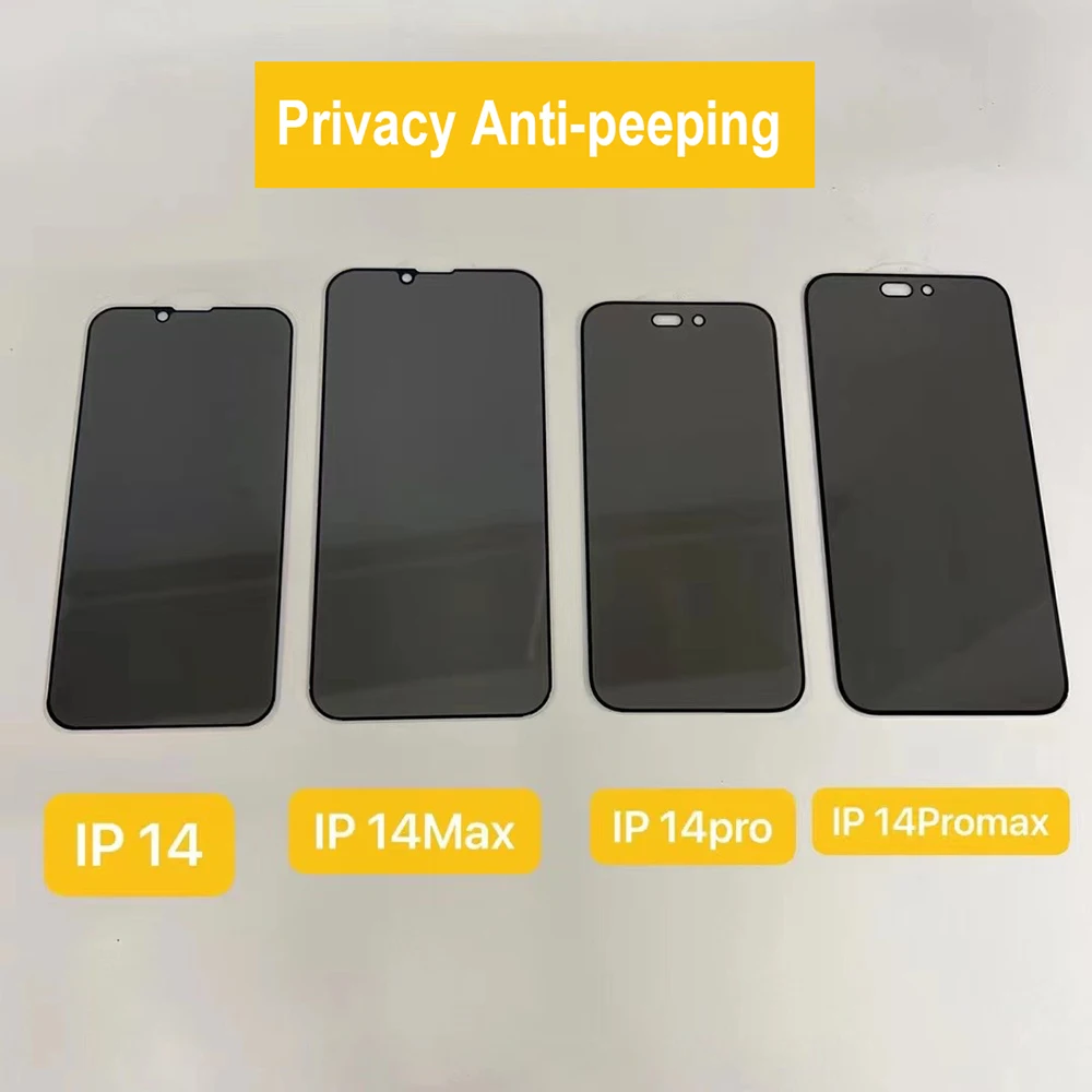 100pcs Privacy Tempered Glass for IPhone 14 Pro Max Anti-Spy Screen Protectors Film