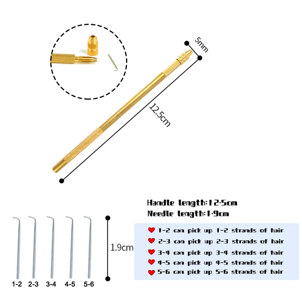 Vlasy nahraditelné ventilating jehla pro paruka vytváření háčkování hák nástroje prodloužení ventilating krajka paruky držák s 5ks kolíků