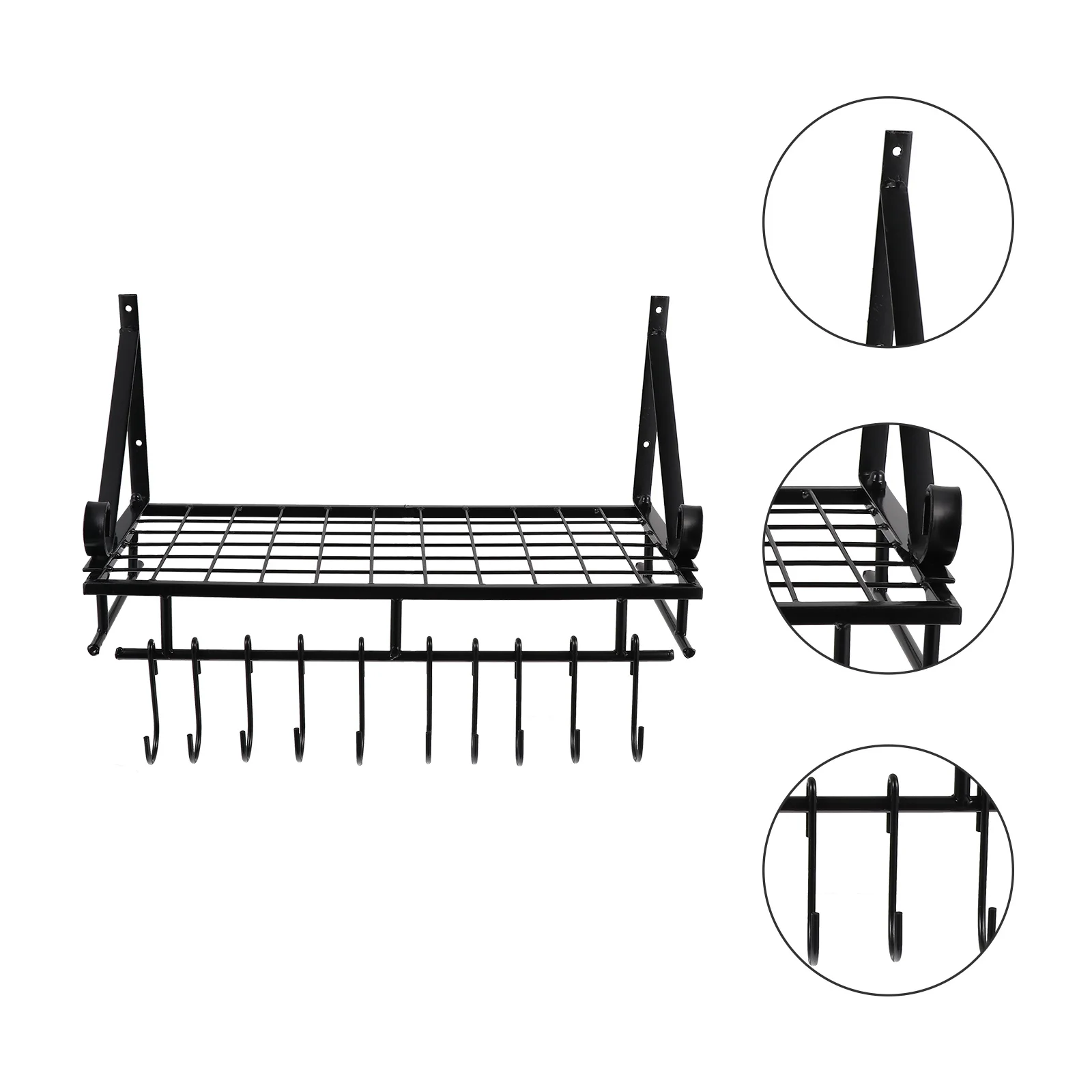 

Kitchen Pot Mounted Metal Storage Stand For Pots Pans Organizer Multifunction Rack Holder Kitchen Storage Shelf Iron