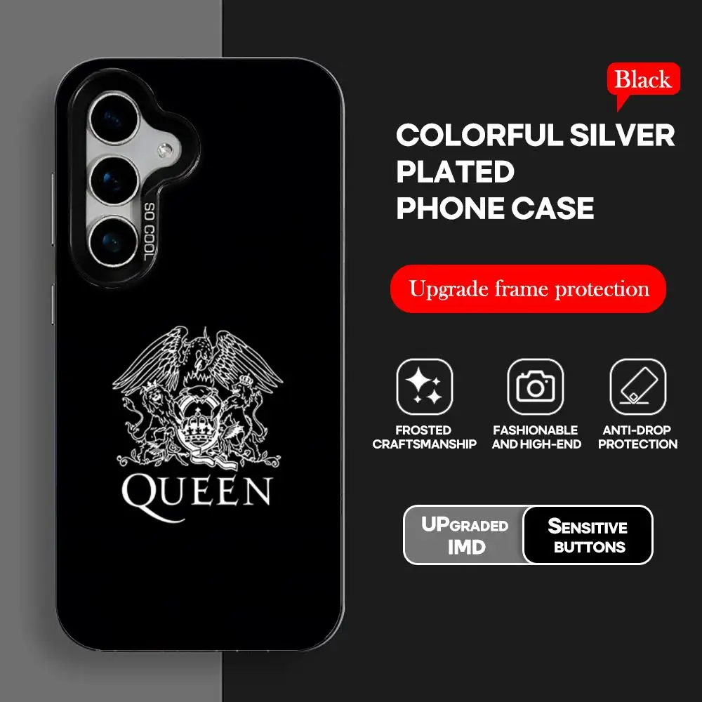 luxurious queen cool Phone Case IMD Colorful Phone Case Silver Suitable for amsung Galaxy S24 S23 S22 S21S20 Plus Ultra