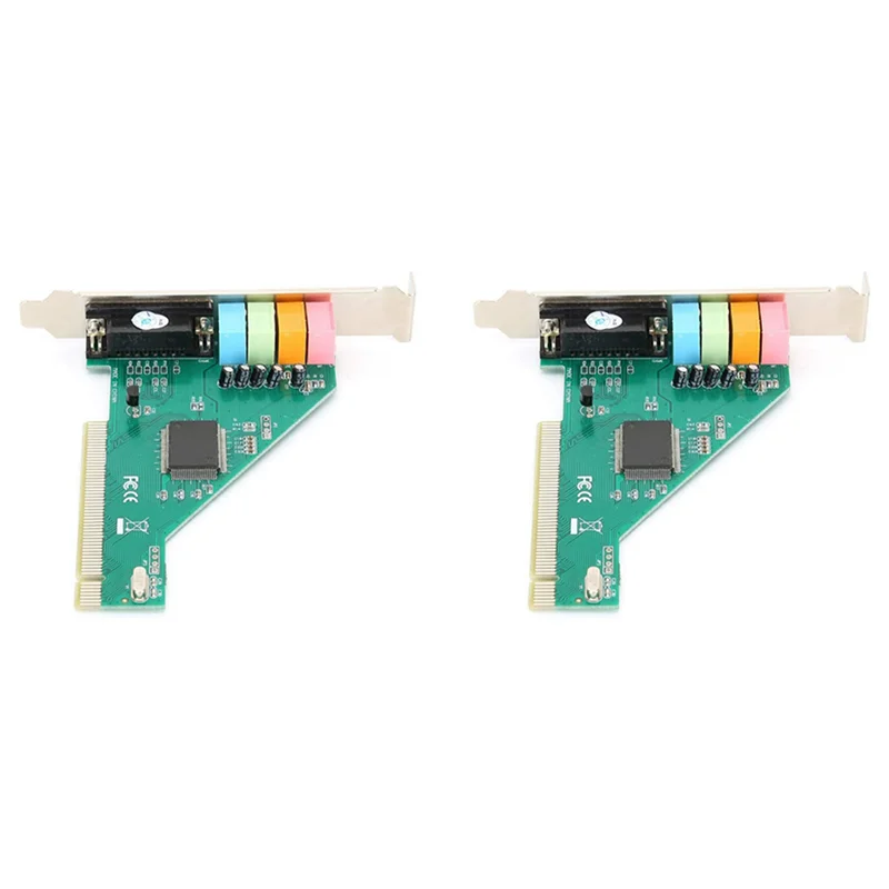 

Highly Recommended-2X PCI Sound Card 4.1 Channel Computer Desktop Built-In Sound Card Internal Audio Card Stereo Surround CMI873