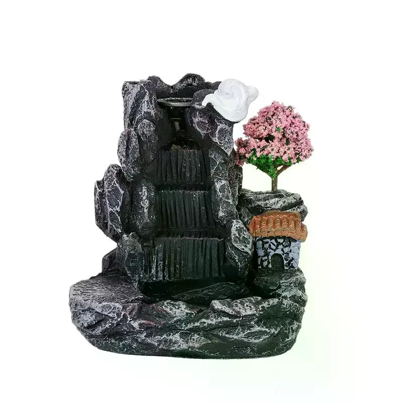 Porte-encens à reflux, brûleur d'encens cascade, décoration de maison, ornement d'aromathérapie, cônes d'encens avec cônes d'encens à reflux