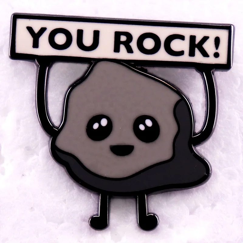 C5114 Your Rock Stone Cartoon Enamel Pin Lapel Pins for Backpack Kids Brooch for Clothes Enamel Pin Badges Jewelry Accessories