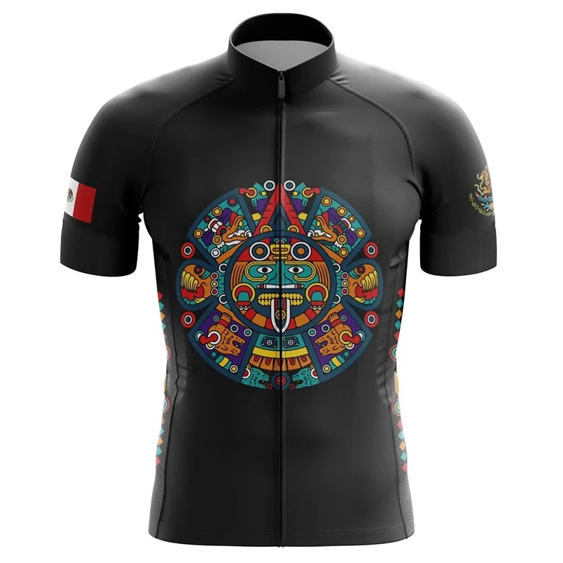 Maglia da ciclismo della squadra della bandiera nazionale del messico dei nuovi uomini verde nero abbigliamento da bici abbigliamento da bicicletta