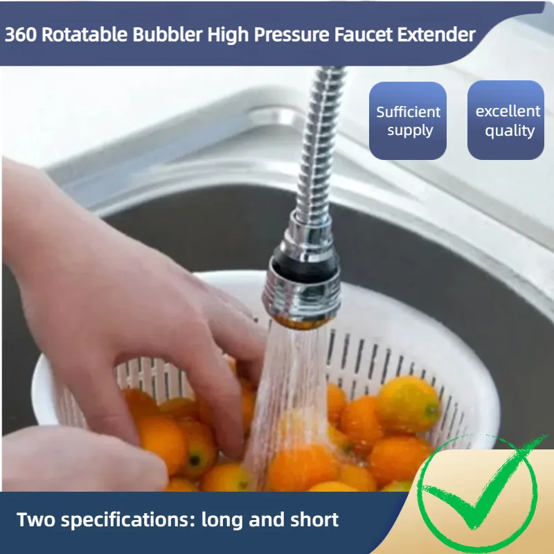 Kitchen Gadgets 360 Rotatable Bubbler High Pressure Faucet Extender 2 Modes Water Saving Bathroom Kitchen Accessories Supplies