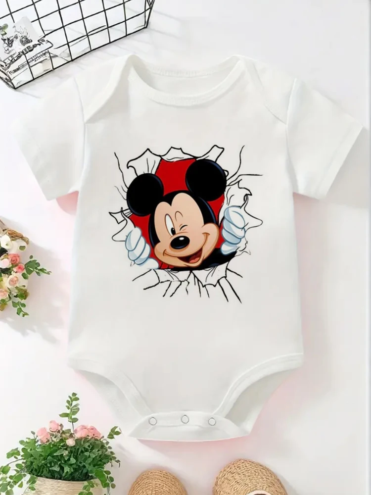 Funny Baby Onesie Cartoon Mickey Printed Newborn Baby Rompers Bodysuit Cute Baby Boys Clothes 0-24M - view 4
