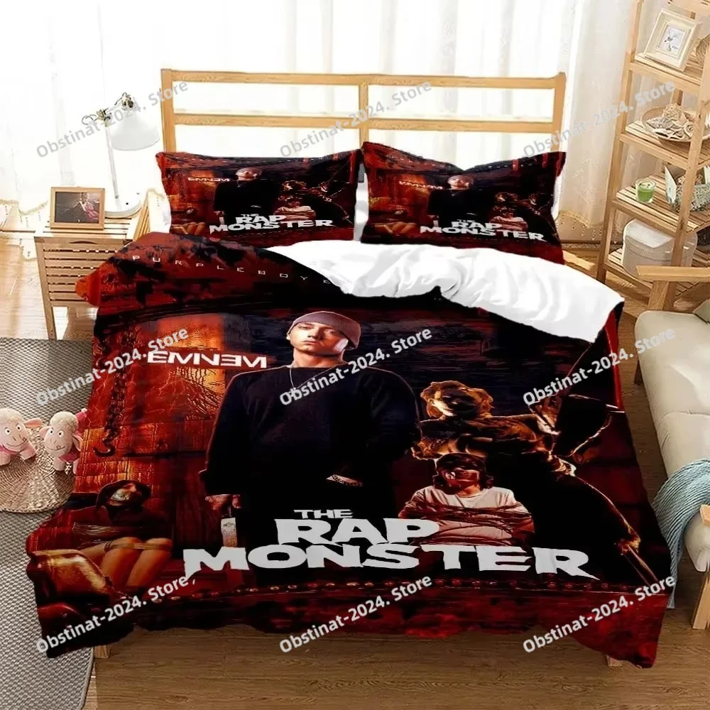 

Hip Hop Rapper Eminem Bedding set Printed Duvet Cover Pillowcase Single Double Queen Super King Size Sets