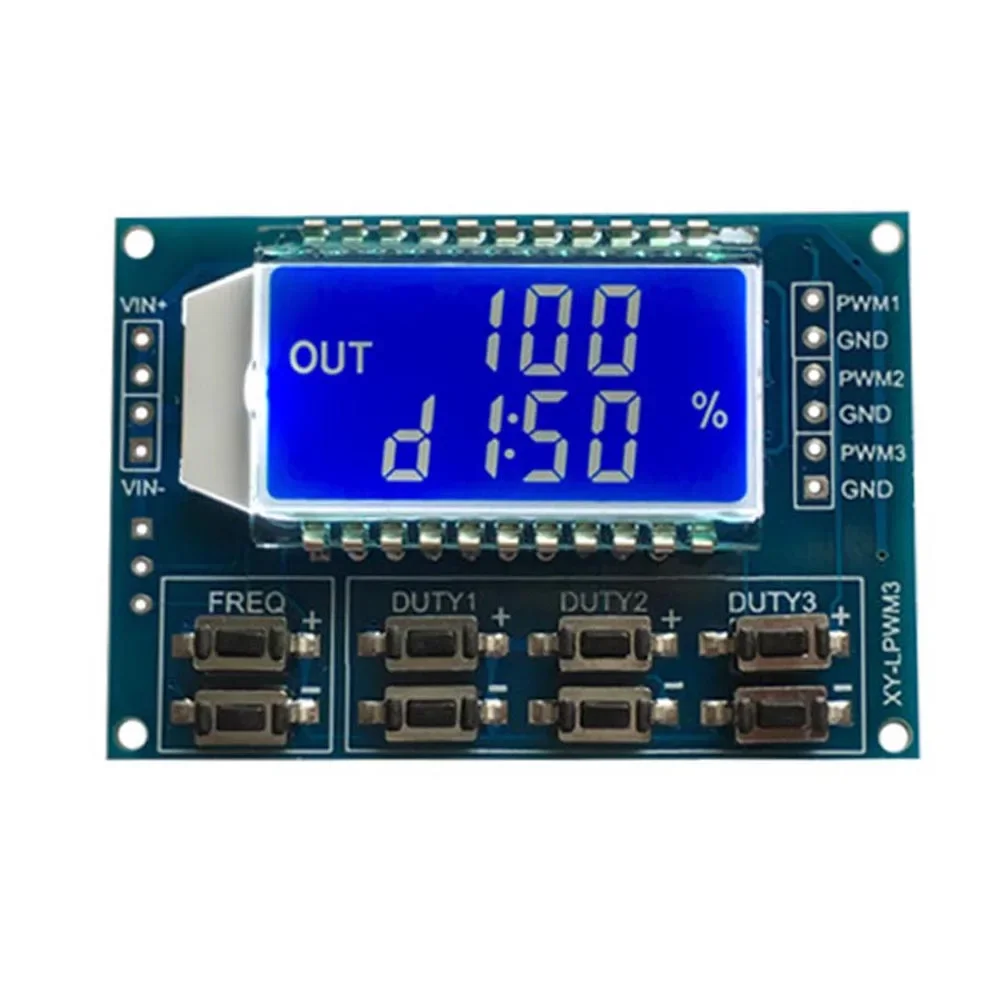 Signal Generator LCD 3-way PWM Module LCD Display PWM Amplitude XY-LPWM3 Adjustable Rectangular Signal Generator