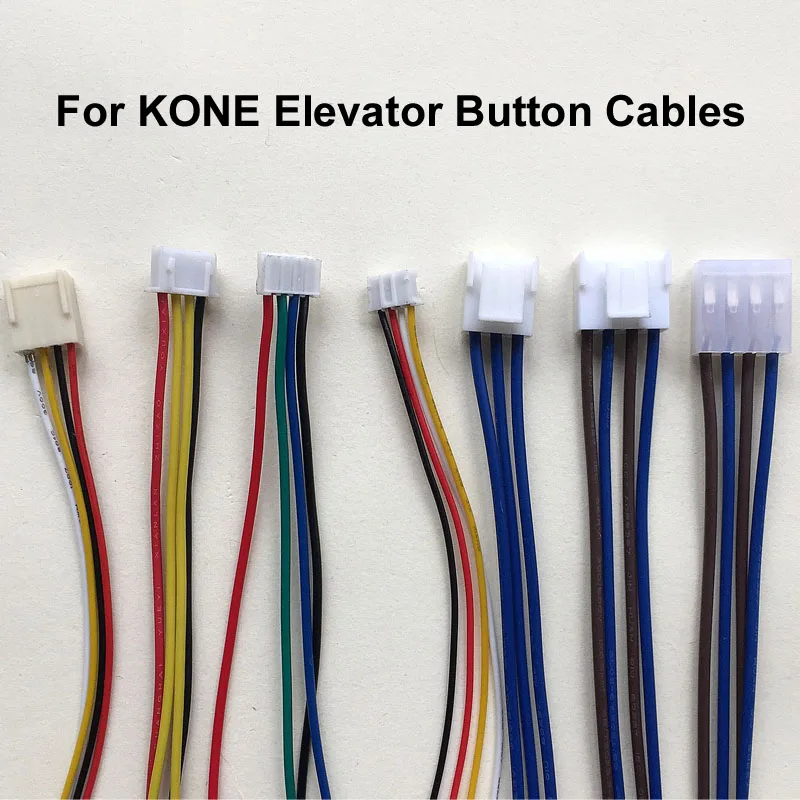 5Pcs Button Cables For KONE Elevator Button Single Plug-in 4 Wires 5 Wires 6 Wires