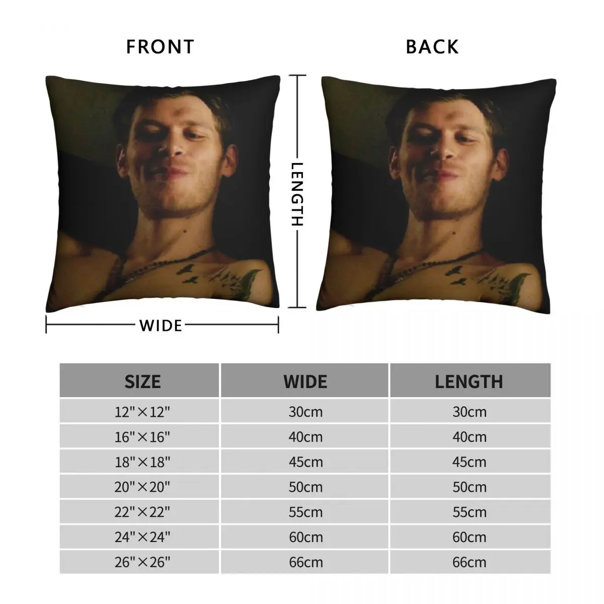 Klaus Mikaelson Joseph Morgan Square Pillowcase Polyester Linen Velvet Pattern Decor Throw Pillow Sofa Cushion Cover Wholesale