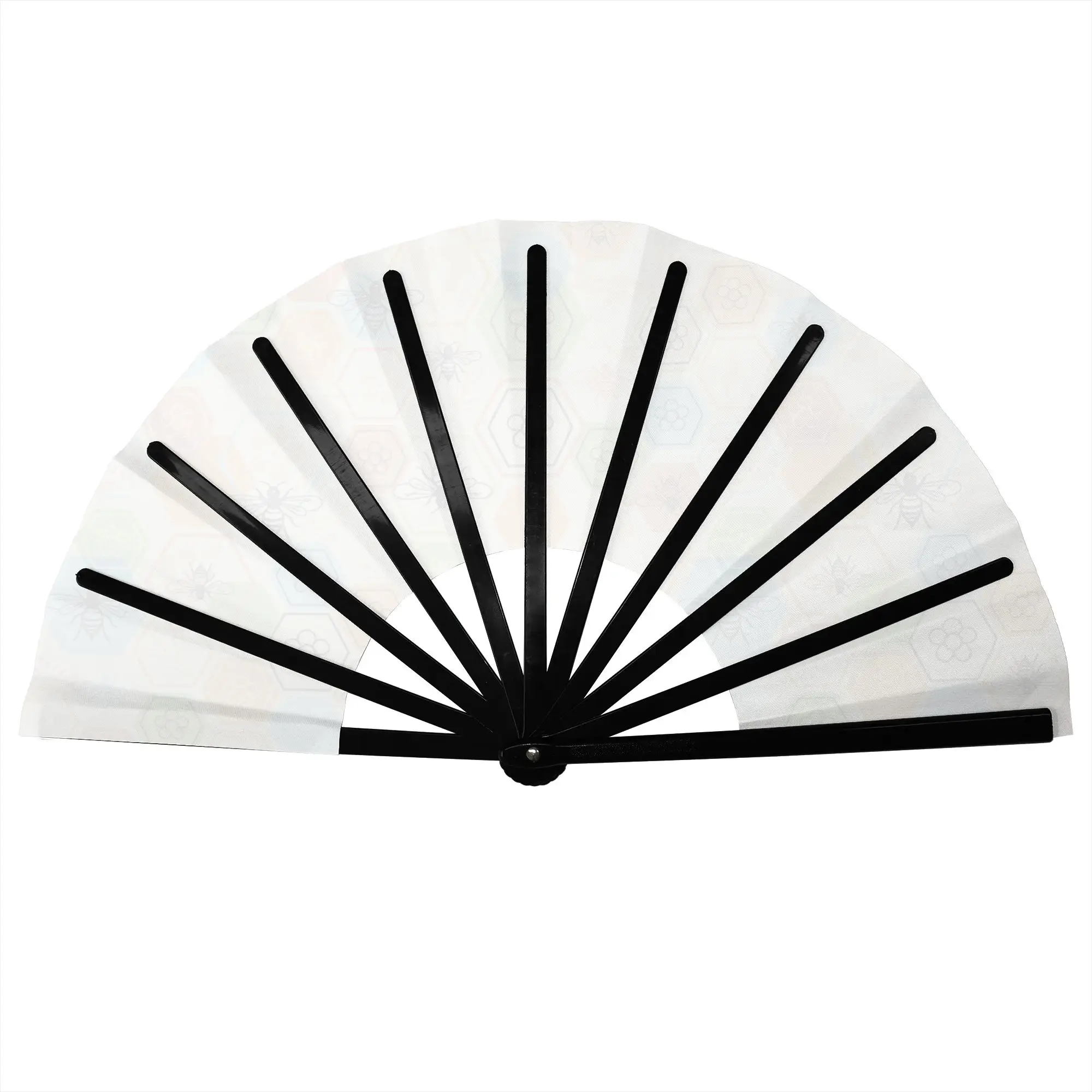Hexagon Garden Honeycomb Bee Comb  Stylish Hand Fan Unisex Geometric  Printed Polyester Fan Trendy For Wedding Party Gift