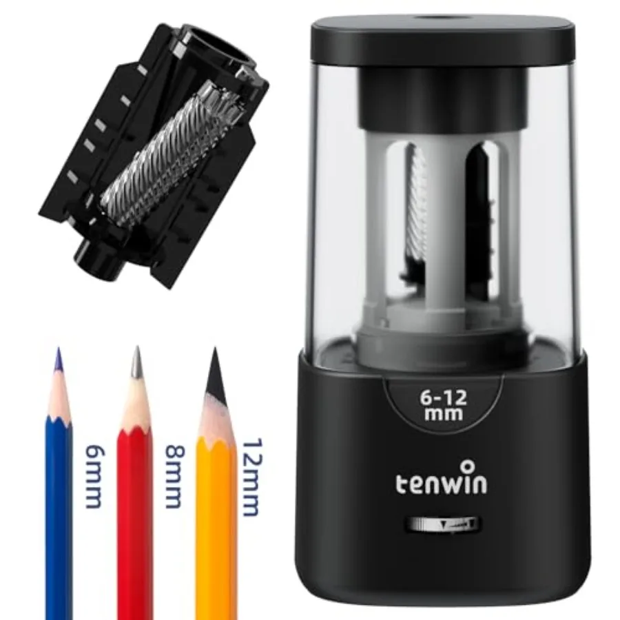 

Electric Pencil Sharpener - Auto Stop Sharp and Fast for 6-12mm Colored Pencils Ideal for Home and Classroom