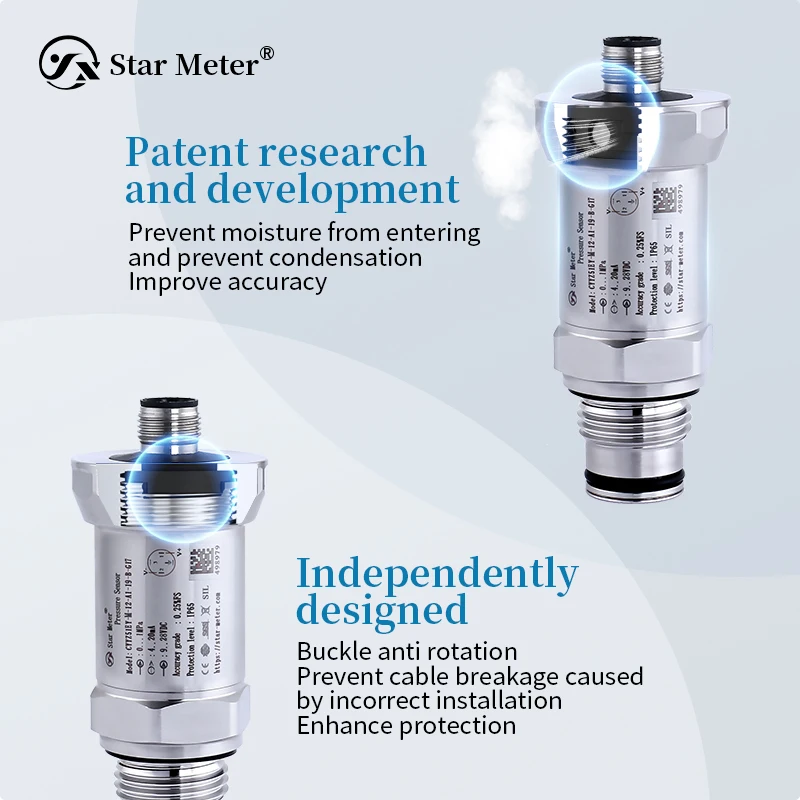 2026 RS485 مستشعر ضغط الحجاب الحاجز المضاد للانسداد جهاز إرسال السوائل اللزج للأنظمة الهوائية والهيدروليكية
