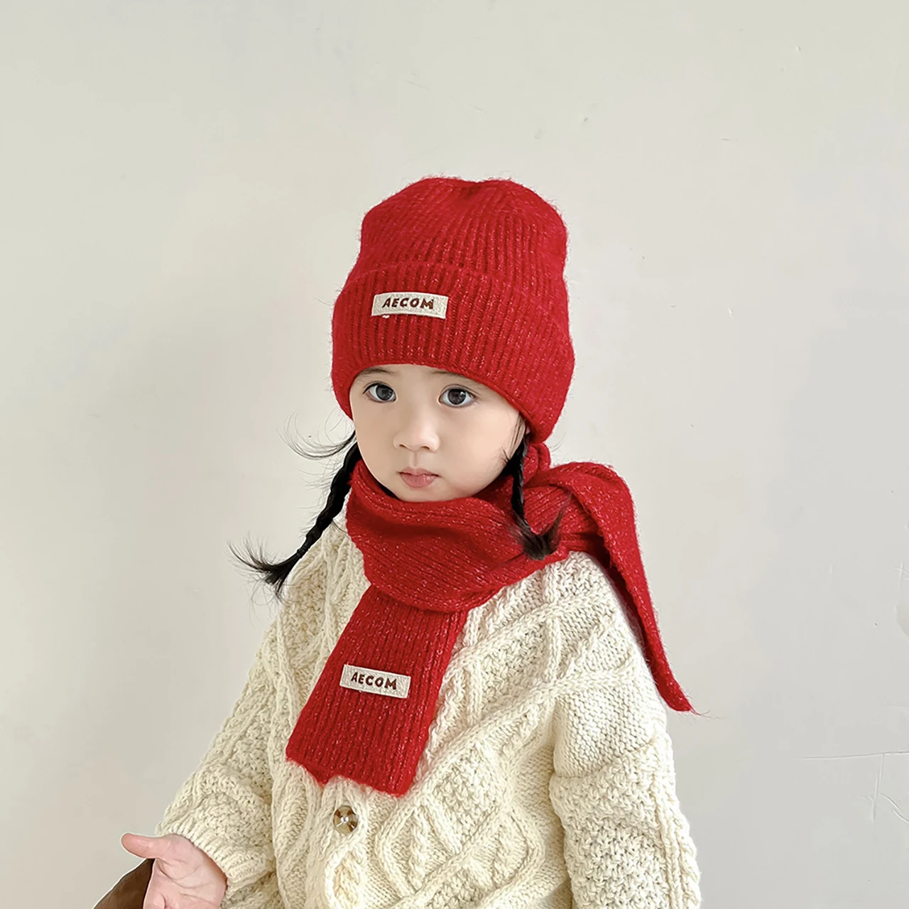 

Зимний теплый детский вязаный шарф, комплект шапки, однотонный шерстяной пуловер, шапка для девочек и мальчиков, длинные шарфы, детский шейный платок, детские шапочки для детей 1–6 лет