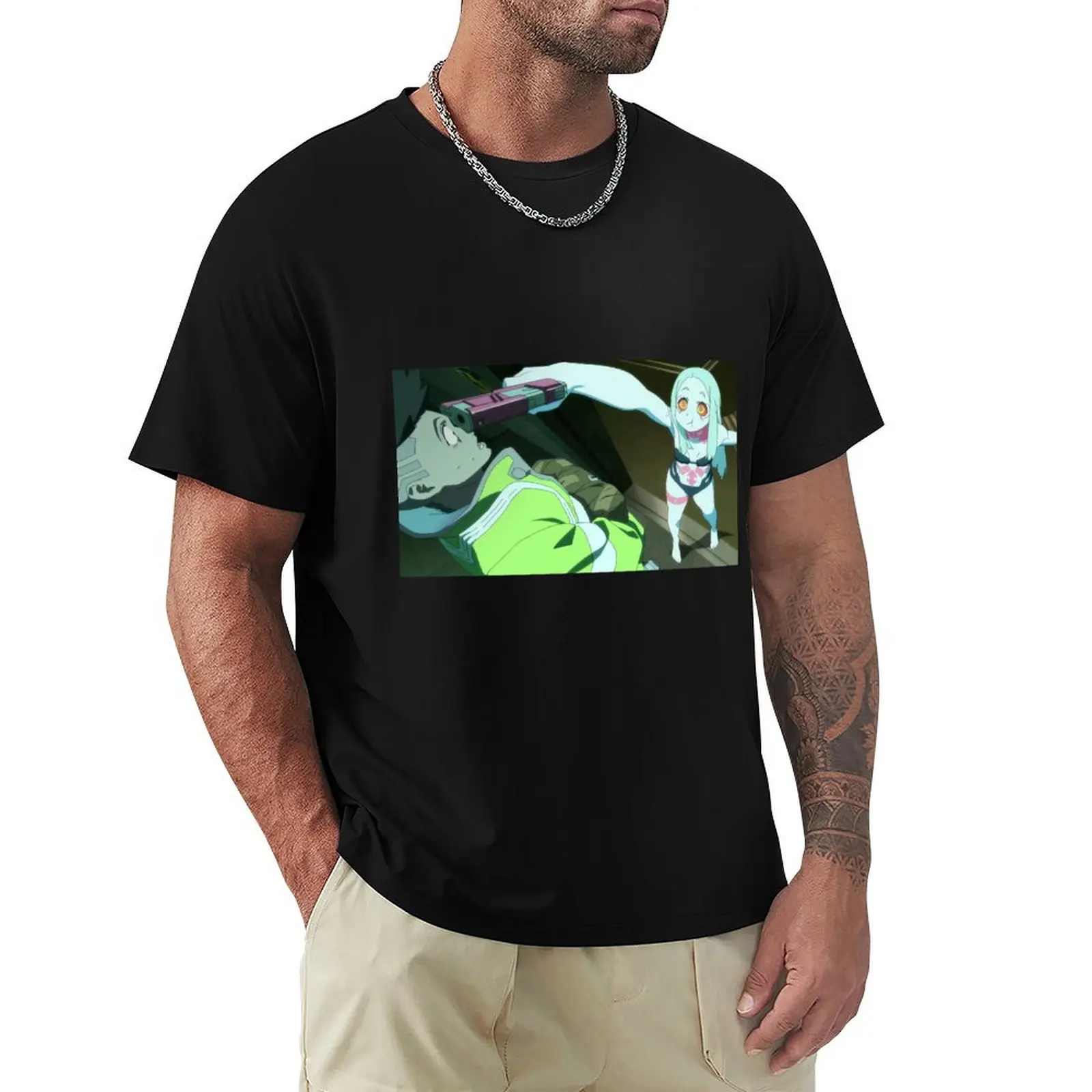 

Cyberpunk edgerunner shoots T-Shirt plain Funny t-shirt Men's t-shirt
