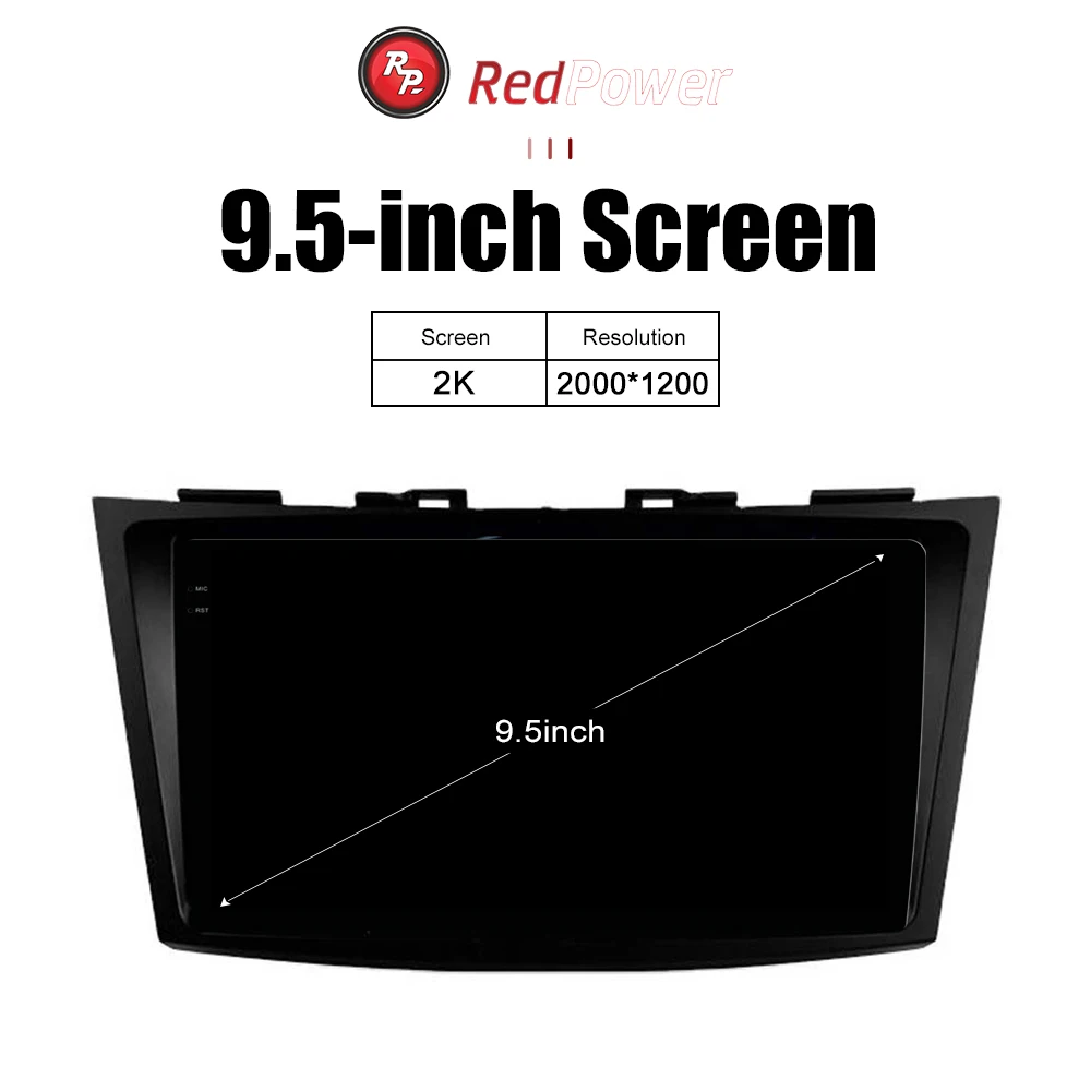 Car Radio 2K redpower HiFi for Suzuki Swift 2011-2016 9.5 inch Car DVD Radio Android DVD player screen DSP