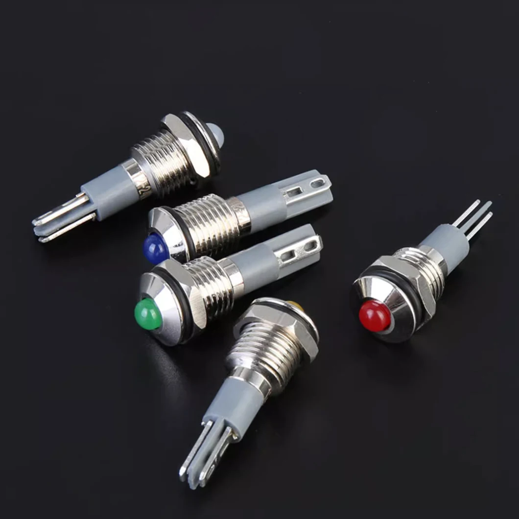 ABILKEEN 20PCS/LOT 10MM Mini Metal Indicator Light 3~220V IP65 Waterproof Industrial Signal Pilot Lamp with 2Pin Terminal