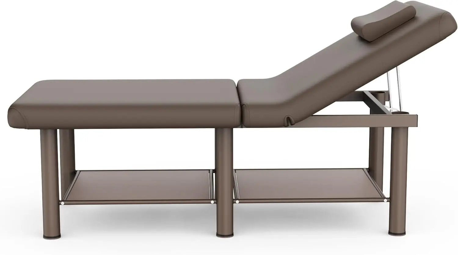 

30.5in Wide × 75in Long Stationary Massage Table with Backrest and Storage Space, Metal Frame PU