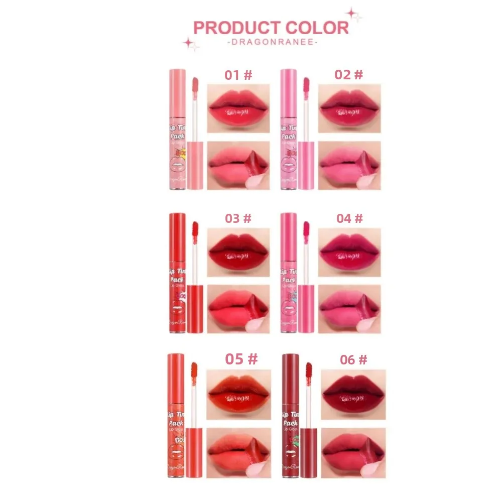 Dragon Ranee 6pcs Set Tear-Off Lipgloss Hydraterende Lip Masker Lippenstift Blijvende Kleur Waterdichte Niet-plakkerige Tear-Off Lipglosses