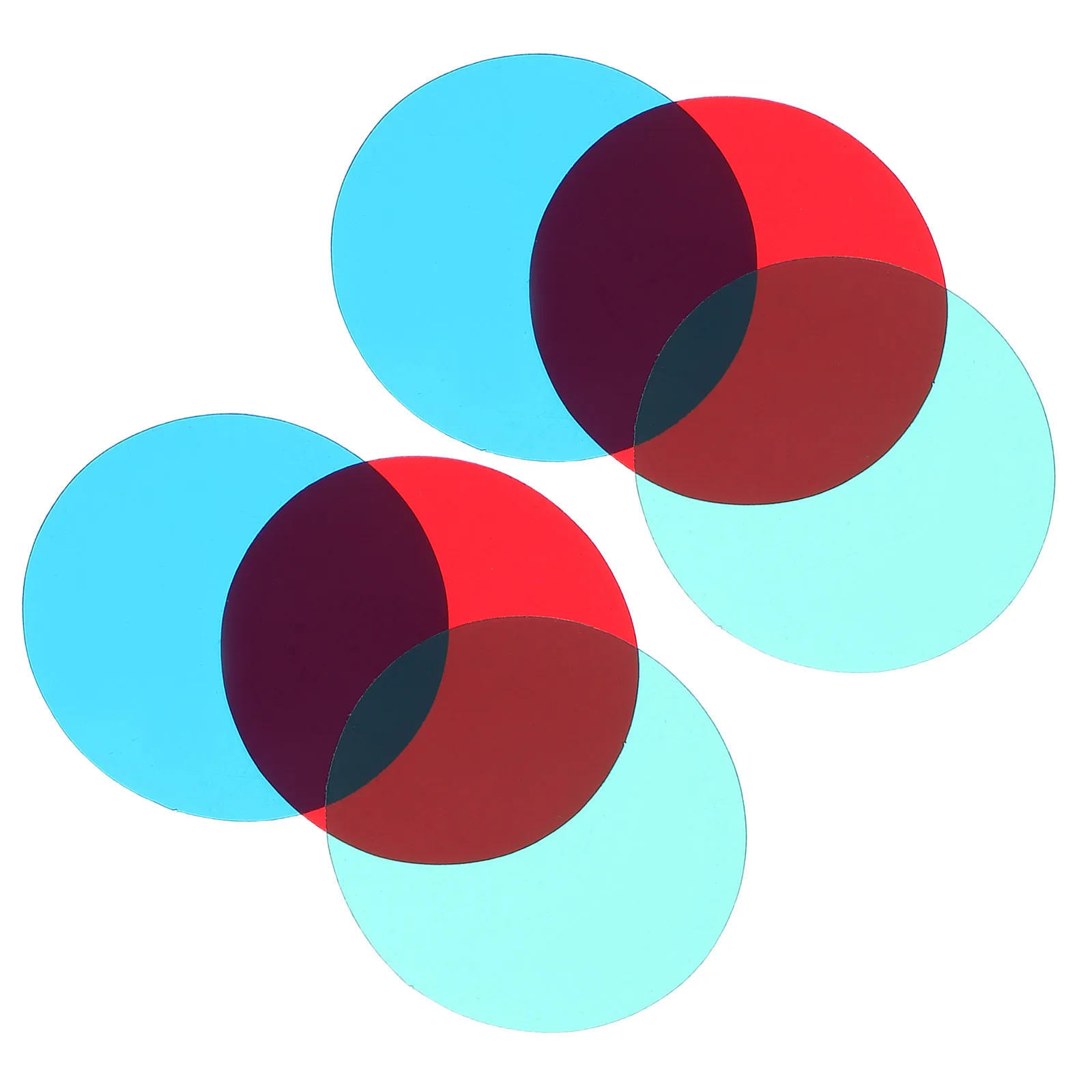 6Pcs Colored Transparent Plastic Sheets Red Green Blue for Optics Physics Light Experiments Educational Teaching Tools