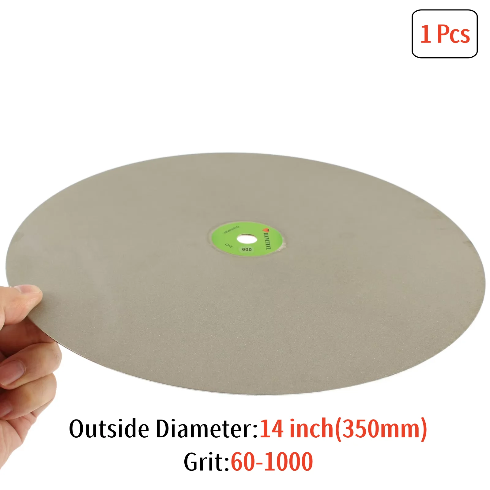 14 inch 350mm Diamond Coated Flat Lap Disk Grinding Wheel Grit 60-1000 Lapidary Tools for Ceramics Glass Rock Gemstone ILOVETOOL