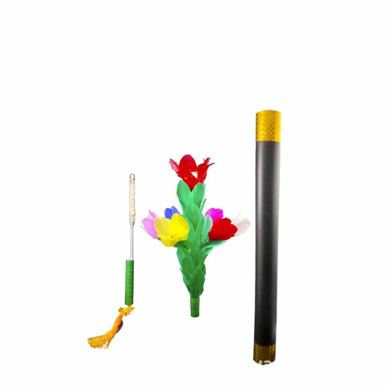 Torch To Flower Magic Tricks  With Ignition Cover Fire Magic Appearing Magie Wand Stage Illusions Accessories Gimmick