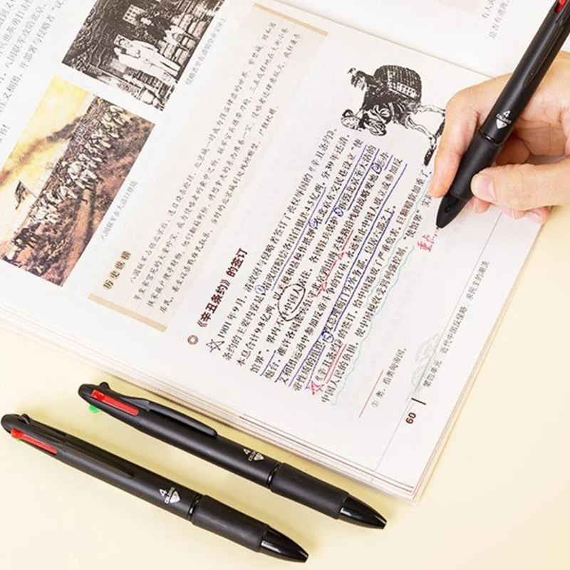 12Pcs Retractable Multicolor Pen 4-Color-in-1 Ballpoint Pen Multicolor Ballpoint Pen for Color Coding Writing Noting