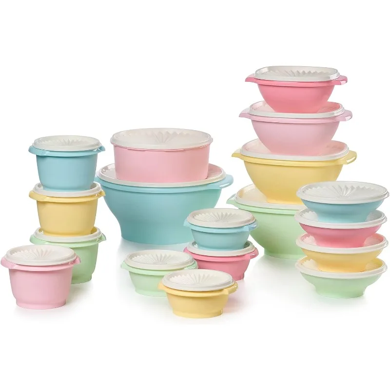 

Heritage Collection 36 Piece Food Storage Container Set in Vintage Colors- Dishwasher Safe & BPA Free