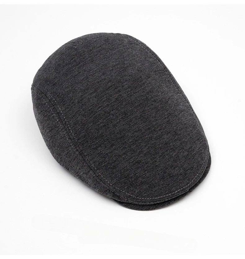 Daily Wear Beanie Cap for Export Men's Hat Winter and Autumn Plain Board Style Beret Warm Cap English Style Soft Top Newsboy Cap