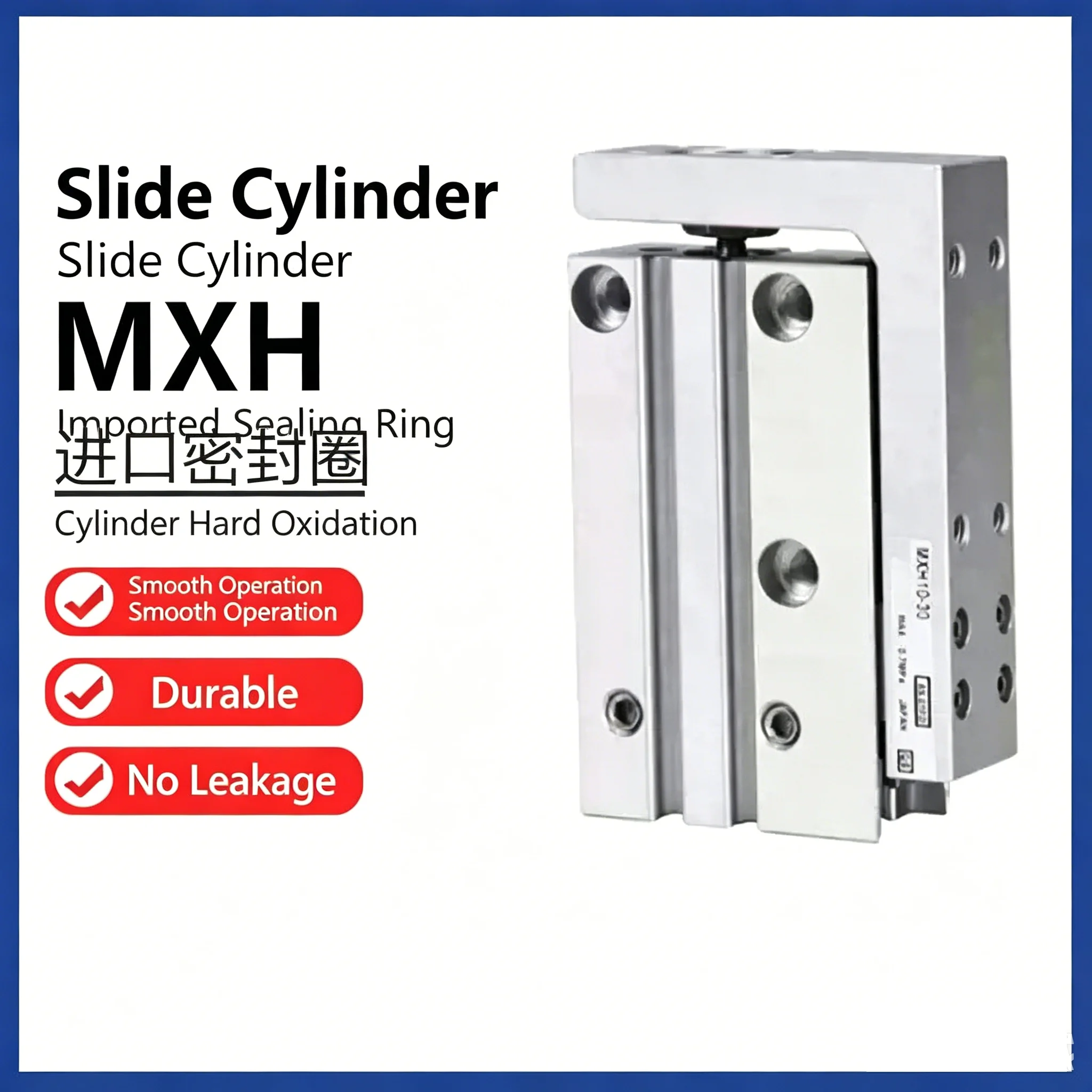 MXH/HLH Rail Cylinder MXH6 MXH10 MXH16 MXH20 SMC Type Precision Pneumatic Cylinder Linear Side Rail Guide Rod Cylinder MXH6-10