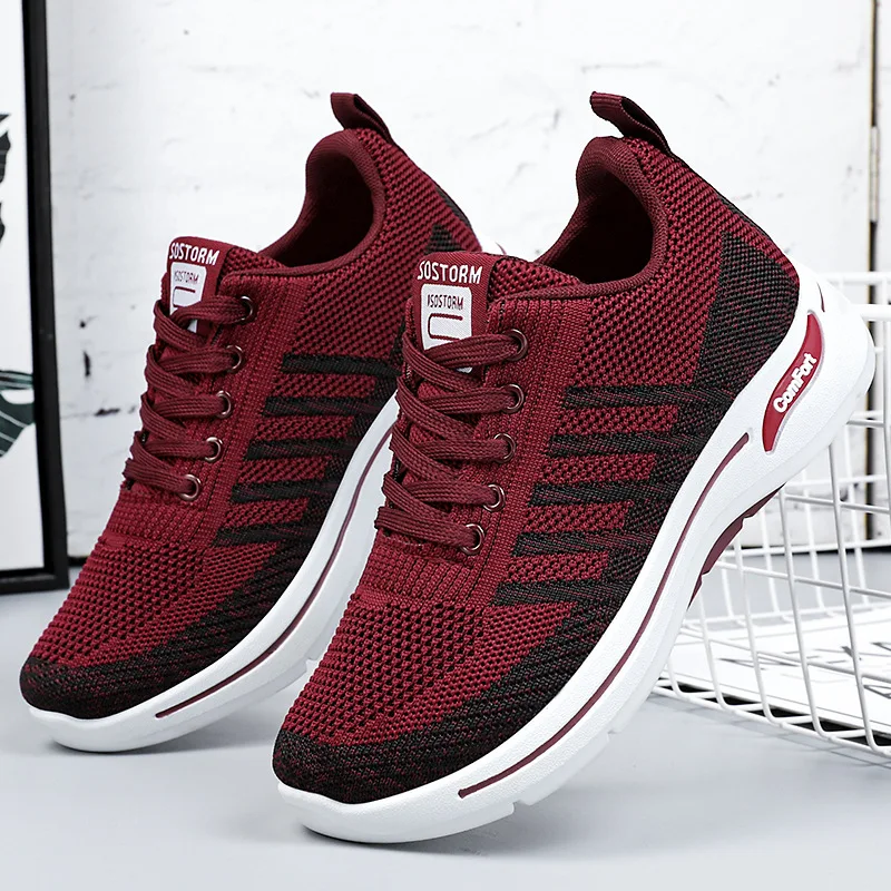 Fashion Mesh Breathable Women Casual Sneakers Lace-up Vulcanized Shoes Ladies Platform Running Shoes Female Shoes Zapatos Mujer