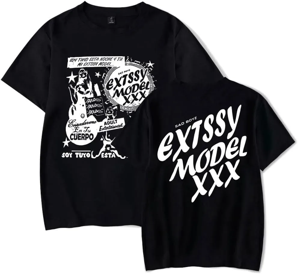 

Футболка Extssy Model XXX для мужчин и женщин, модная повседневная рубашка в стиле хип-хоп, с круглым вырезом и коротким рукавом, удобная мягкая футболка, на лето