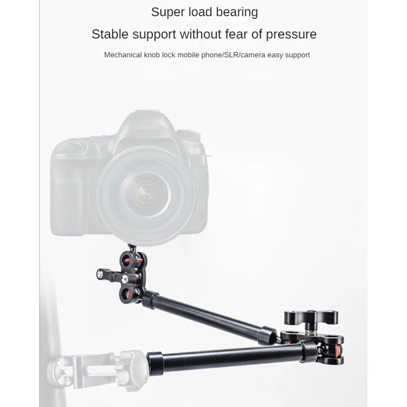 FULL-Universal Hand Stand All Metal Dual Section Extended Arm Monitor Multifunctional Lazy Man Stand Camera Accessories