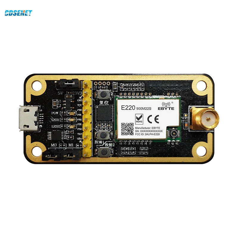 Kit de evaluación de desarrollo de placa de prueba Lora de 868MHz y 915MHz para interfaz USB de E220-900M22S con antena CDSENET E220-900MBL-01