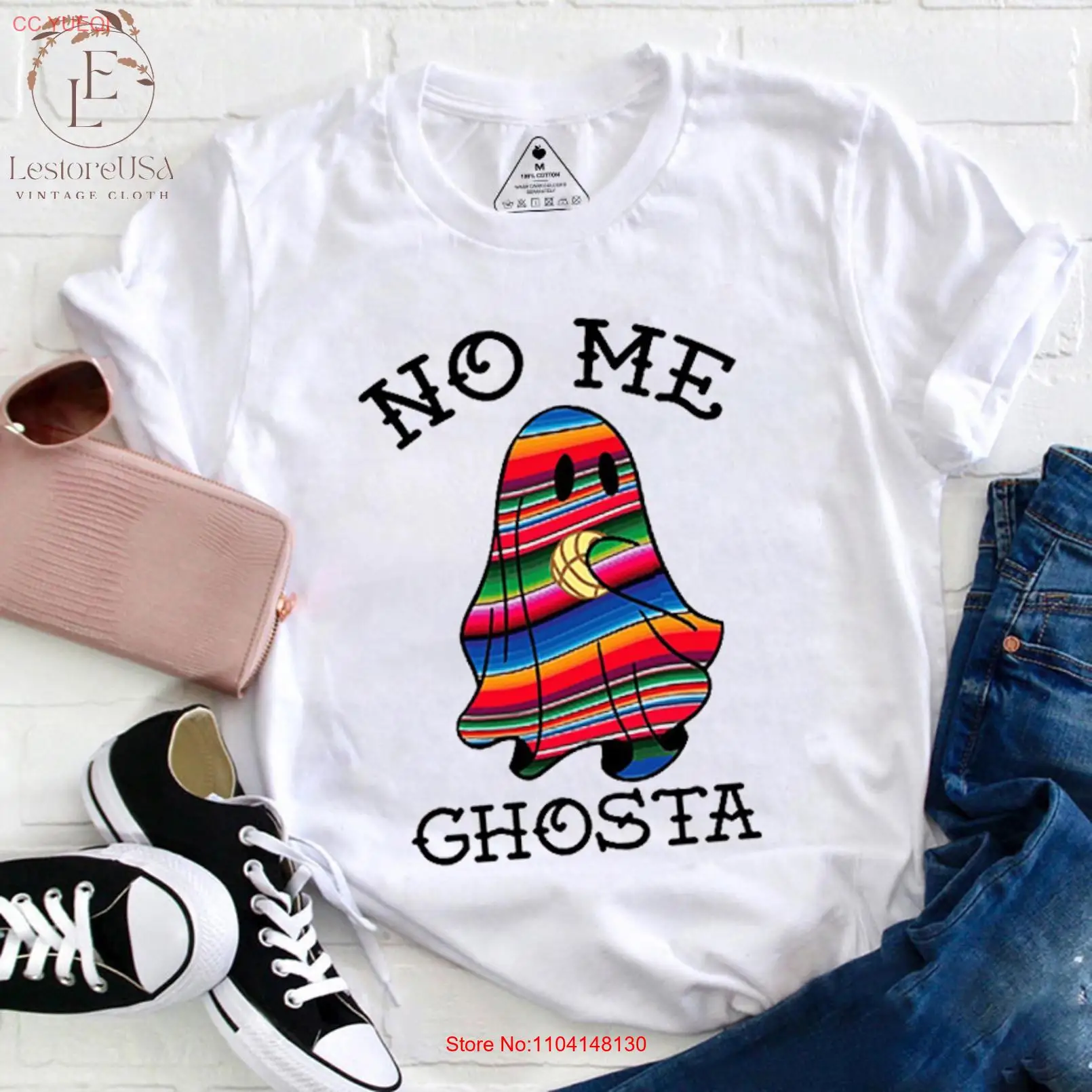 

No Me Ghosta Mexican Teacher Vintage T Shirt Teacherlife Groovy Lovers Halloween long or short sleeves