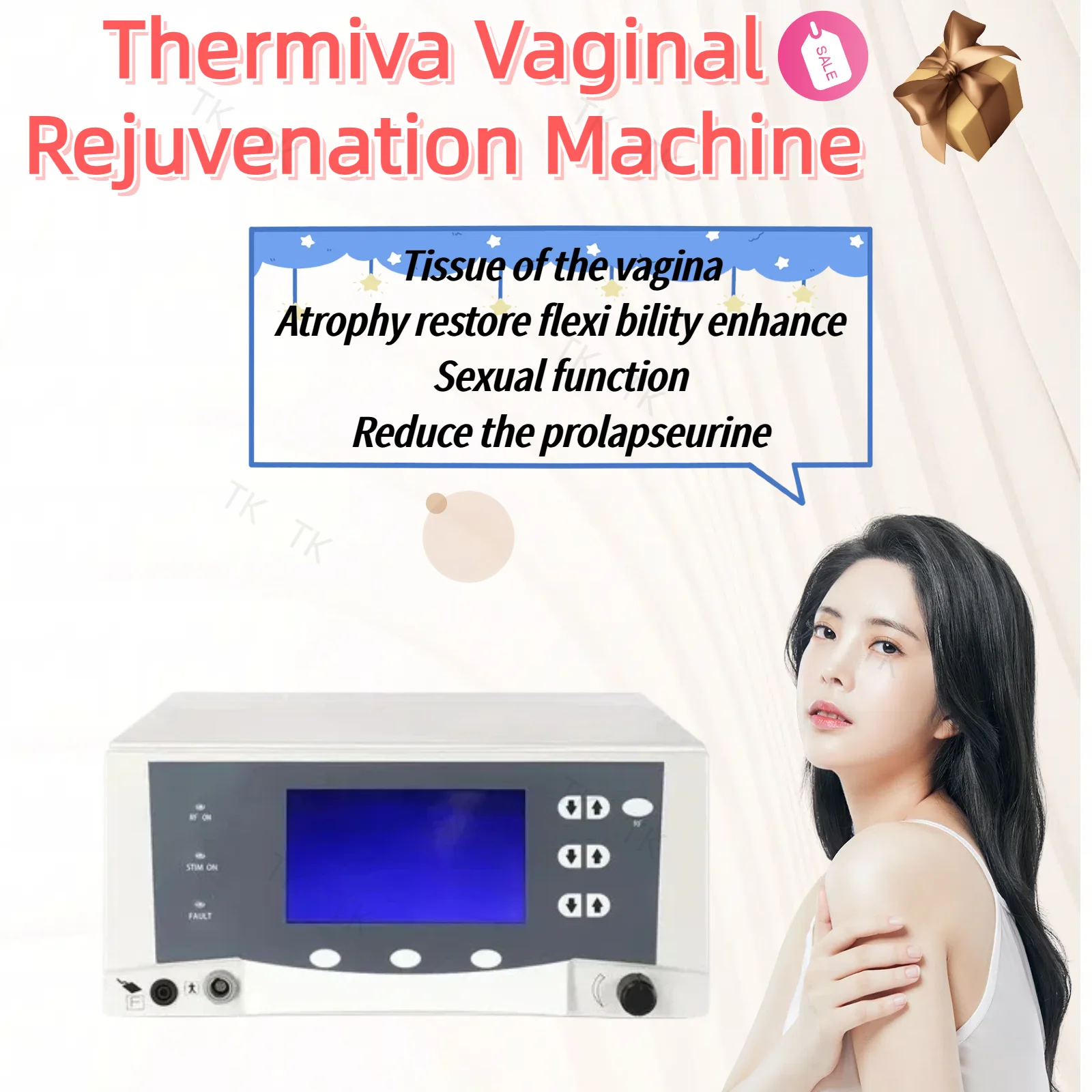 Professional RF Vaginal Tightening Device Thermiva Vaginal Rejuvenation Women Private Care Treatment Machine