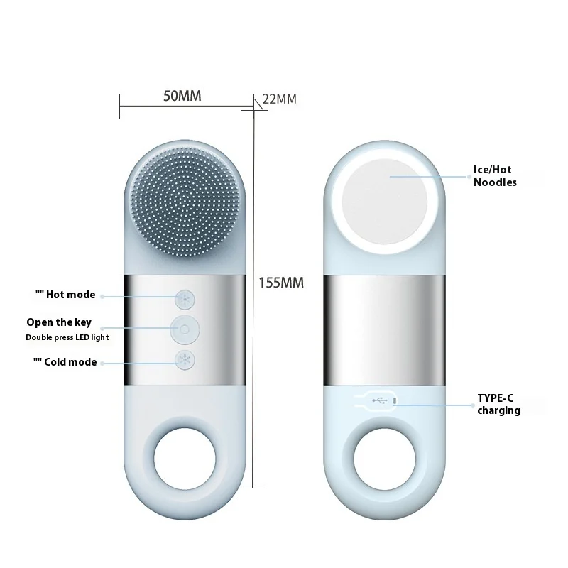 New silicone electric massage cleanser face washer skin face makeup remover hot and cold compress massage tool