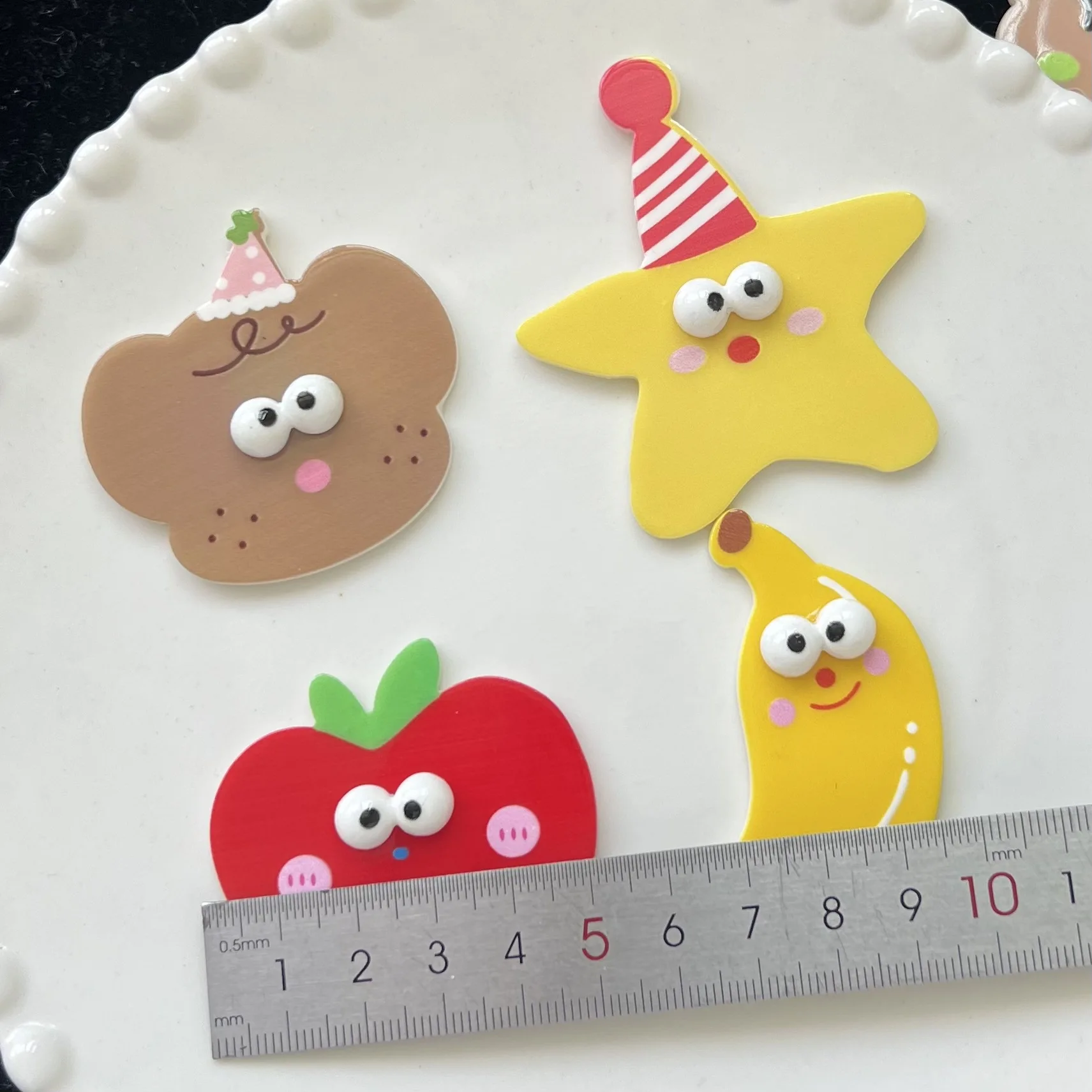 Cute Three-dimensional Expression Bag Food Acrylic Patch DIY Material Mobile Phone Case Accessories Hole Shoe Decoration