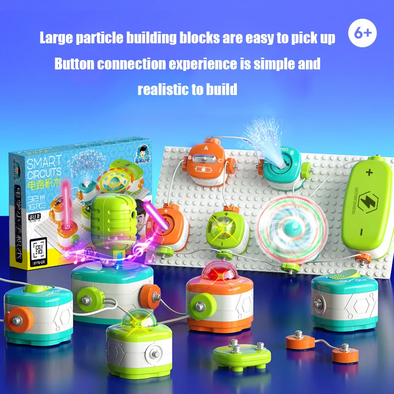 Blocs de construction électroniques pour enfants, jouet d'expérimentation de Circuit, Puzzle, ensemble scientifique, cadeau d'anniversaire pour garçons âgés de 6 à 10 ans, nouvelle collection 2025