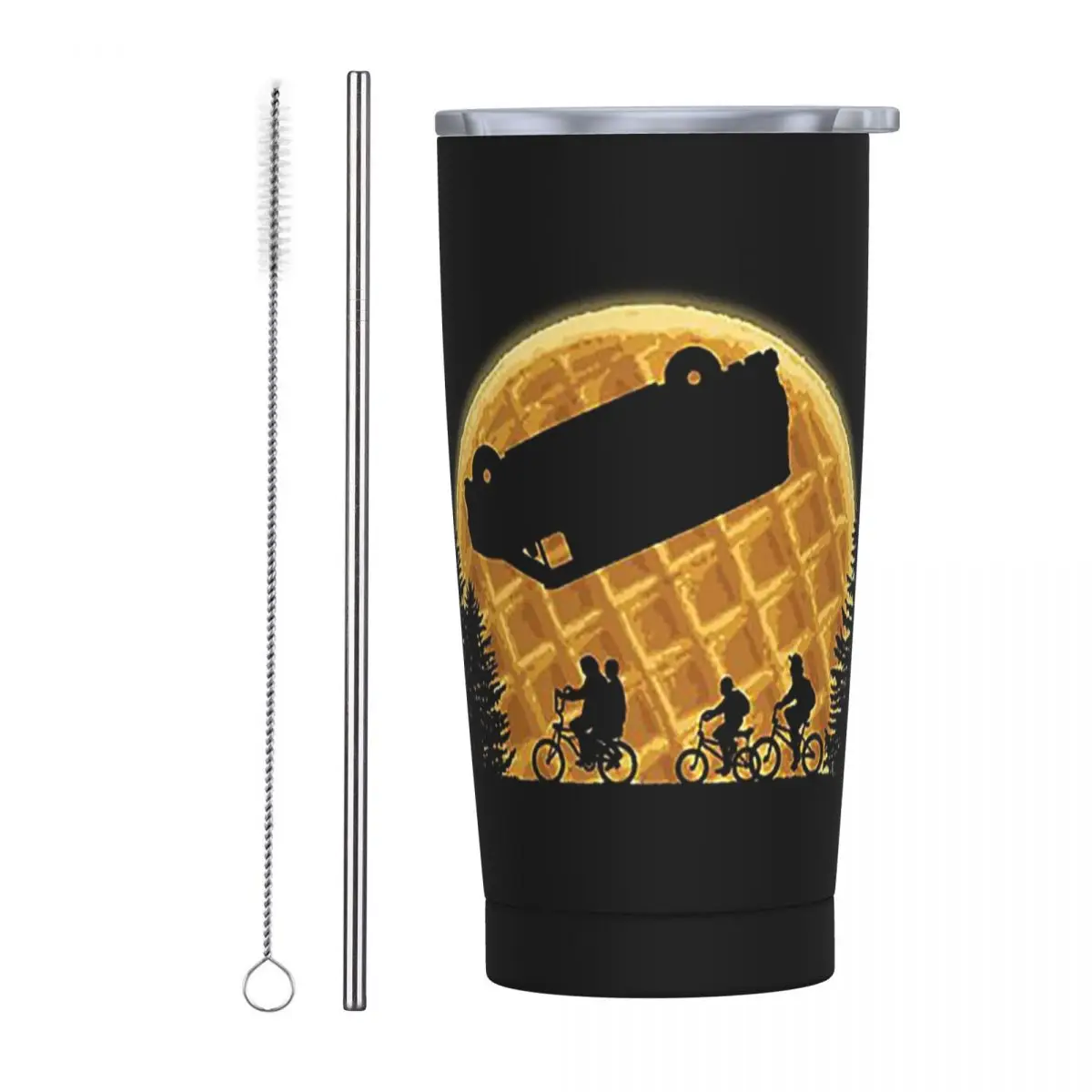 Stranger Moon Stainless Steel Tumbler Vacuum Insulated Mugs Thermal Cold Cups Straw With Lid 20oz