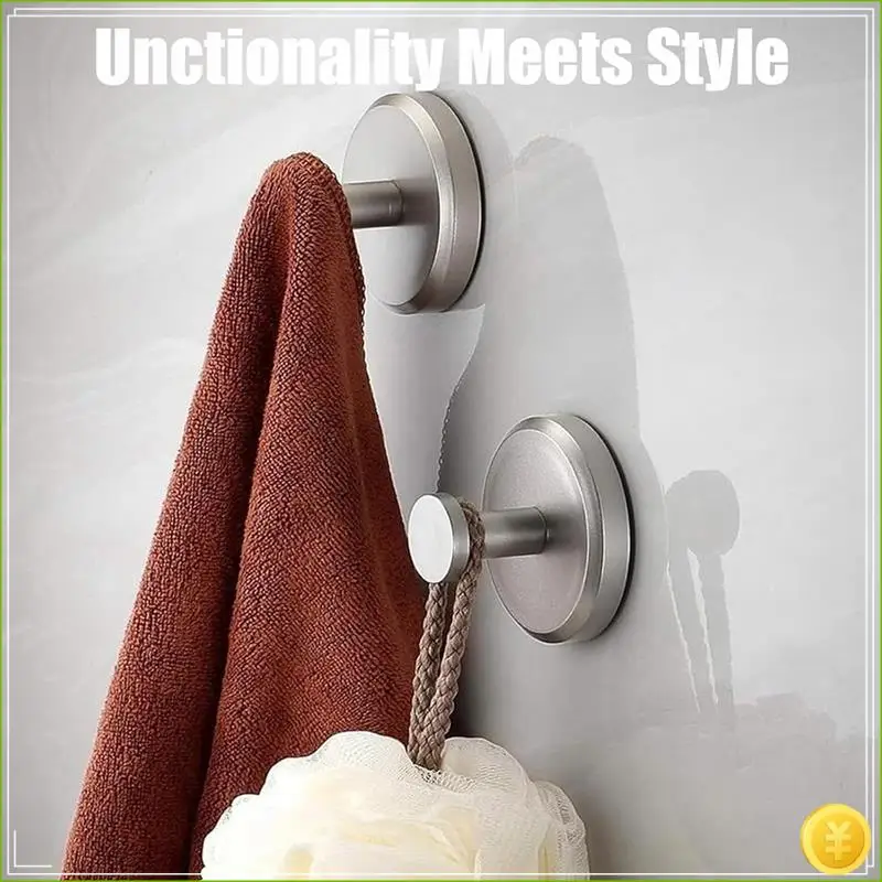 Suction Cup Hook Stainless Steel Drill-Free Shower Window Hook Bathroom Waterproof Removable Towel Hook Shower Wall Hook
