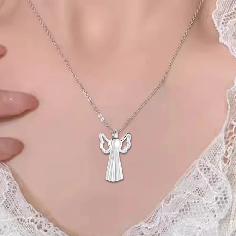 Cherub Wing Urn Necklace Dog Cremation Urn Memorial Jewelry Ashes Holder Lockets Dropship