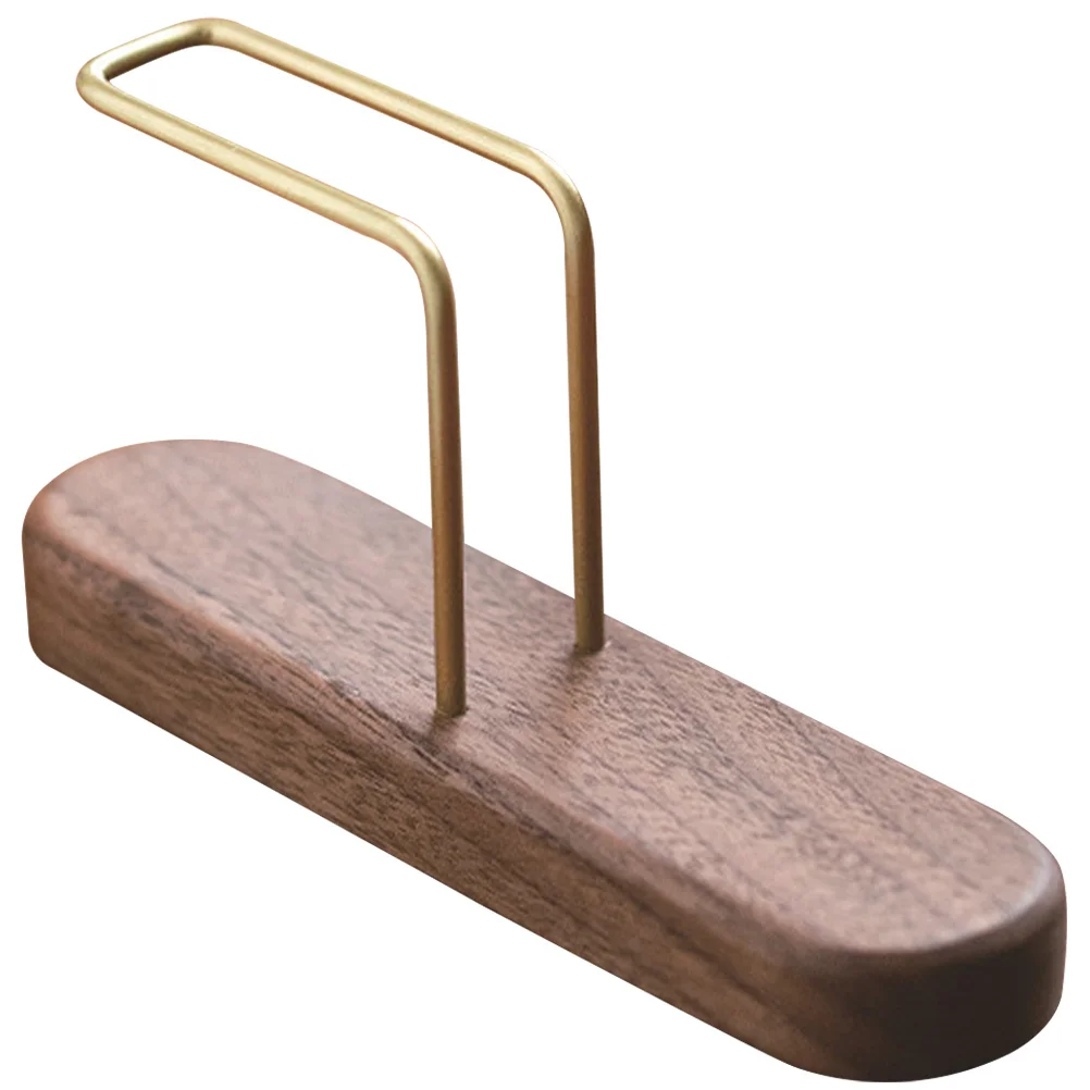 

Coffee Filter Paper Storage Rack Brass Wood Countertop Stand For Kitchen Bar Office Coffee Filter Holder Simple Style