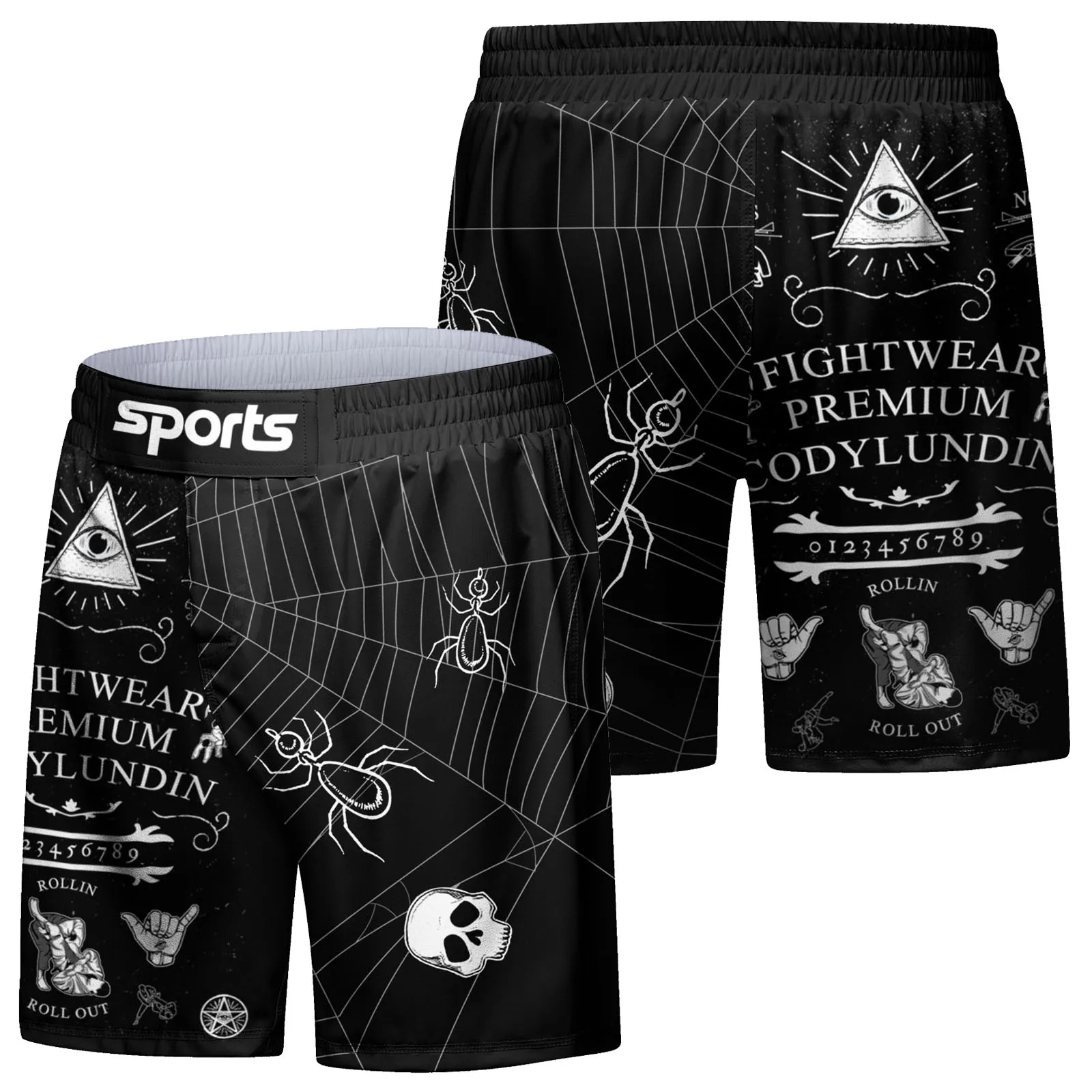 Cody Lundin Mens MMA Training Boxing Shorts Fight Wear with Drawstring Sport Muay Thai Shorts Sublimation MMA Clothes