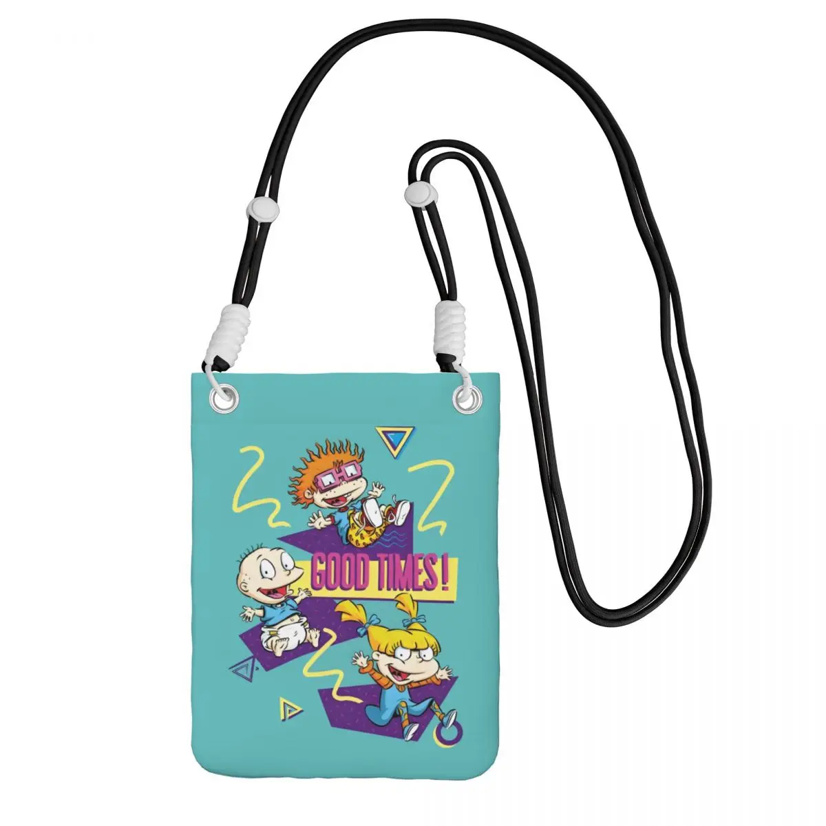 

Кошелек для смартфона на заказ R-Rugrats с ремешком, сумка через плечо с анимацией приключений, женская и мужская сумка для велоспорта, кемпинга, мобильного телефона