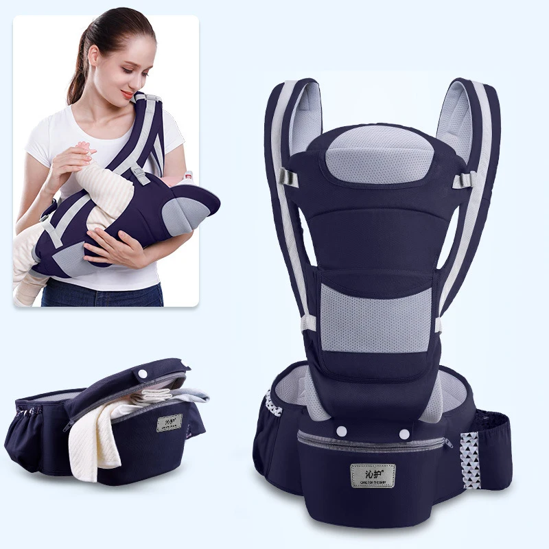 Ergonomic Newborn Baby Carrier Wrap Cotton Storage Bag Infant Swaddle Sling Baby Kangaroo 0-36 Month Baby Carrier With Hip Seat