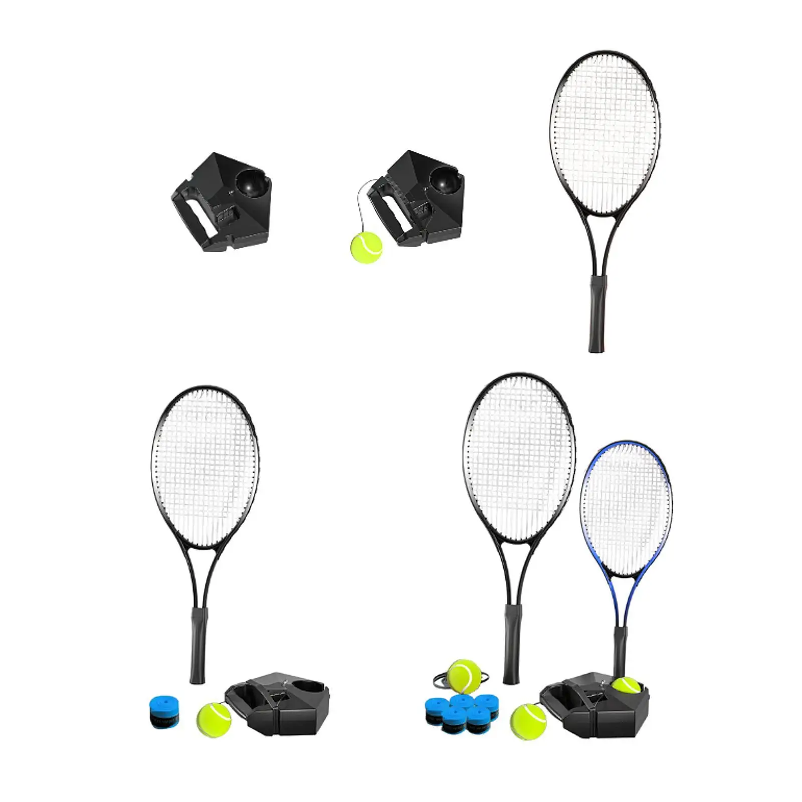 

Tennis Trainer Rebound Ball Tennis Rebounder Set Single Player Self Practice for Park Stadium Tennis Court Playground Backyard