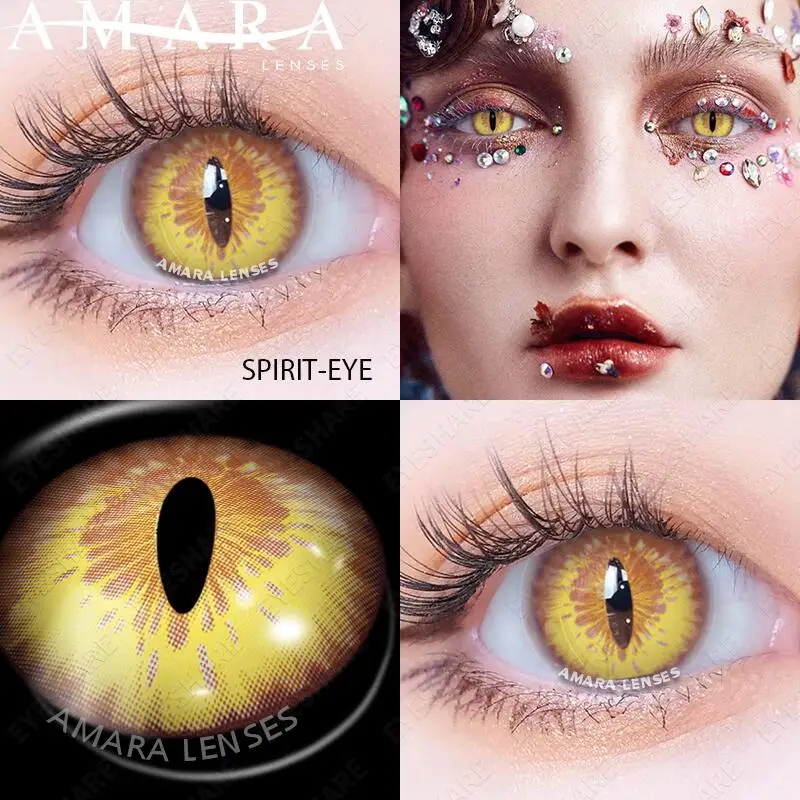 AMARA YELLOW Color Contact Lenses for Eyes Makeup Beauty Contact Lenses Eye Cosmetic Color Lens Eyes Cosplay Anime Accessories