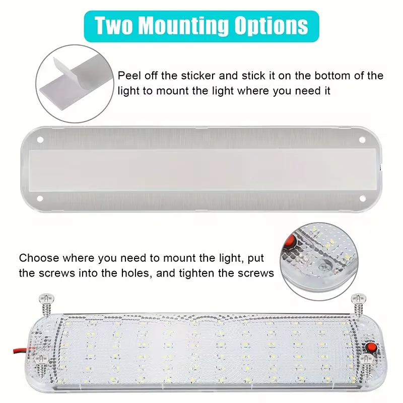 1PC Vehicle Interior Led Light Bar With Switch For Car Van Lorry Truck RV Camper Boat Indoor Car Ceiling White Light Dome Lights view 4